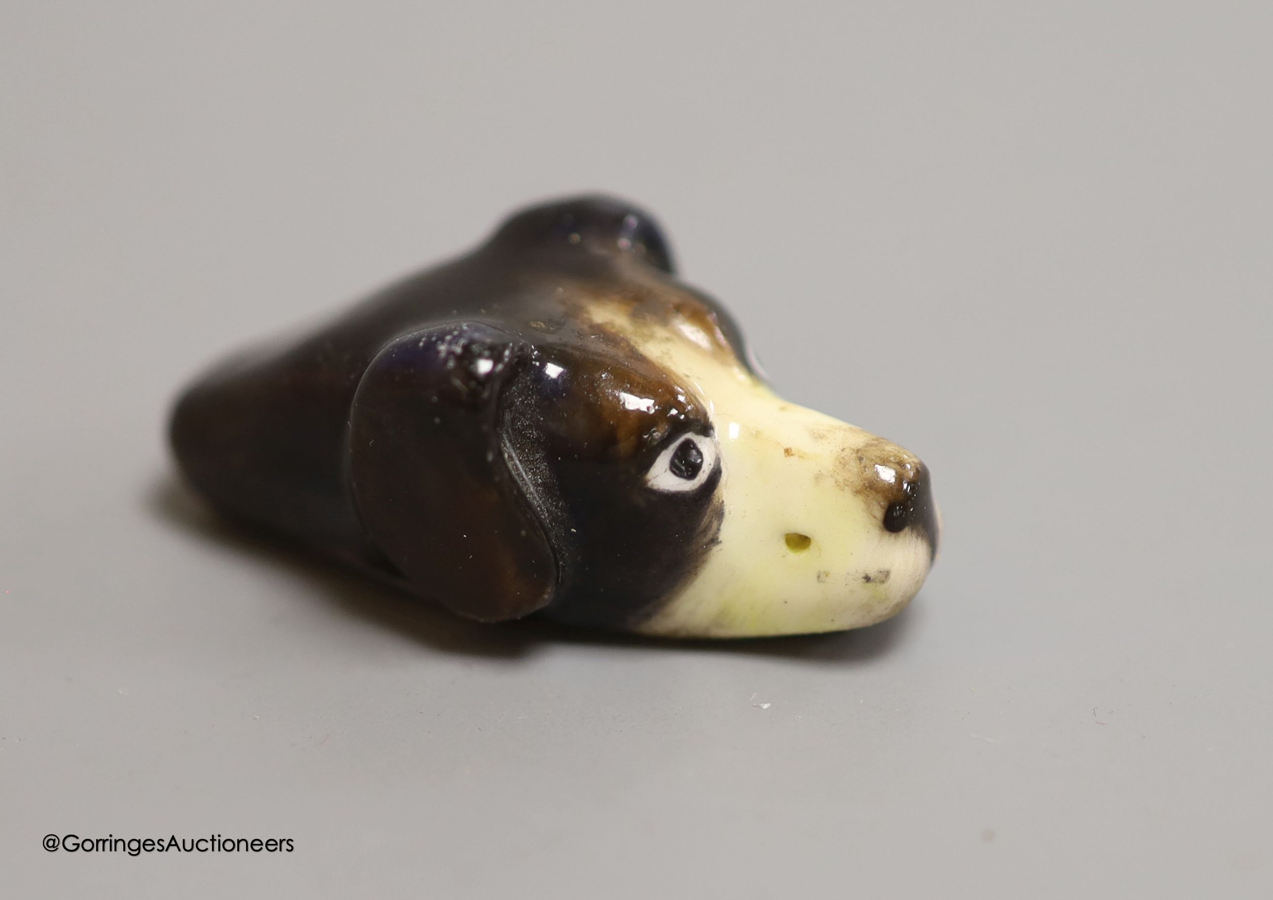 A Royal Worcester beagle head whistle